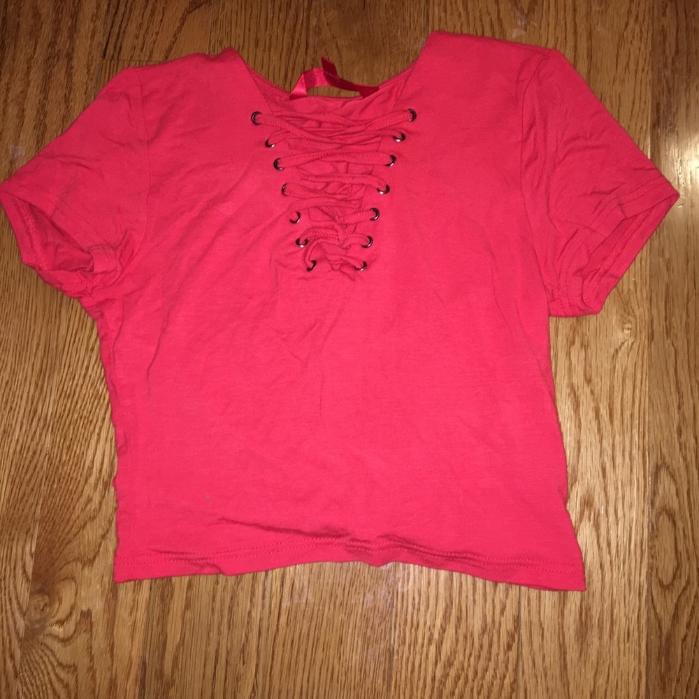 Lace up crop top